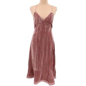 Velvet Babydoll Midi Dress Whimsical Romantic Fairy Party Wedding Guest Size XS